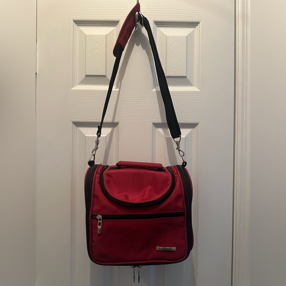 Elegant Red Toiletry Travel Bag for Women - NWOT